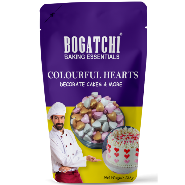BOGATCHI Colorfull Hearts for Cake Decoration